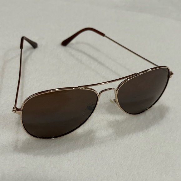 FOREVER 21 Women’s Brown/Tan Aviator Mirror Reflection Sunglasses - Picture 2 of 4